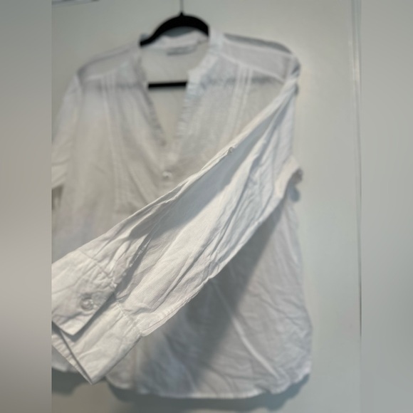 Tantrums Women White Tunic Gauze embroidery. Cottagecore Peasant Blouse - Picture 8 of 9